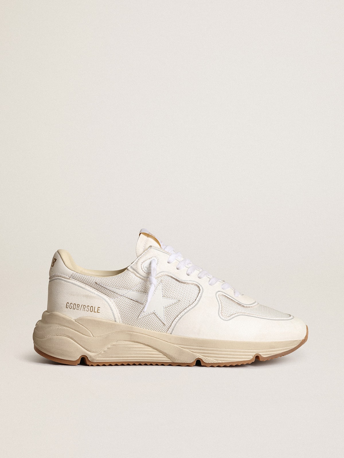 Men's Running Sole in mesh and white nappa| Golden Goose