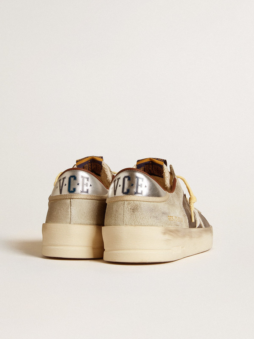 Stardan in suede and leather with leather star and metallic heel tab| Golden Goose