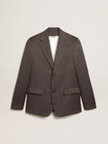 Single-breasted blazer in gray wool| Golden Goose