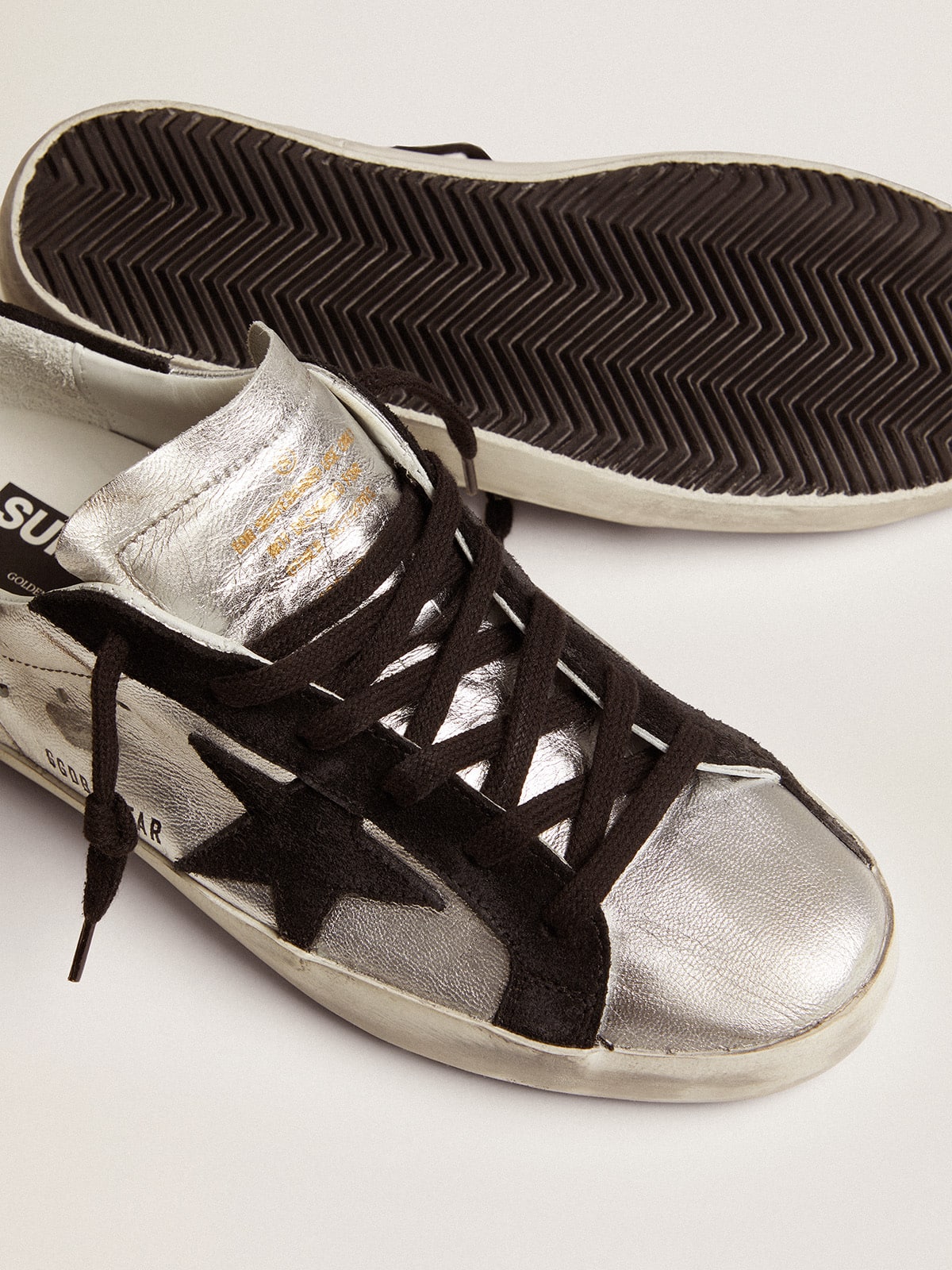 Women's Super-Star sneakers in silver leather| Golden Goose