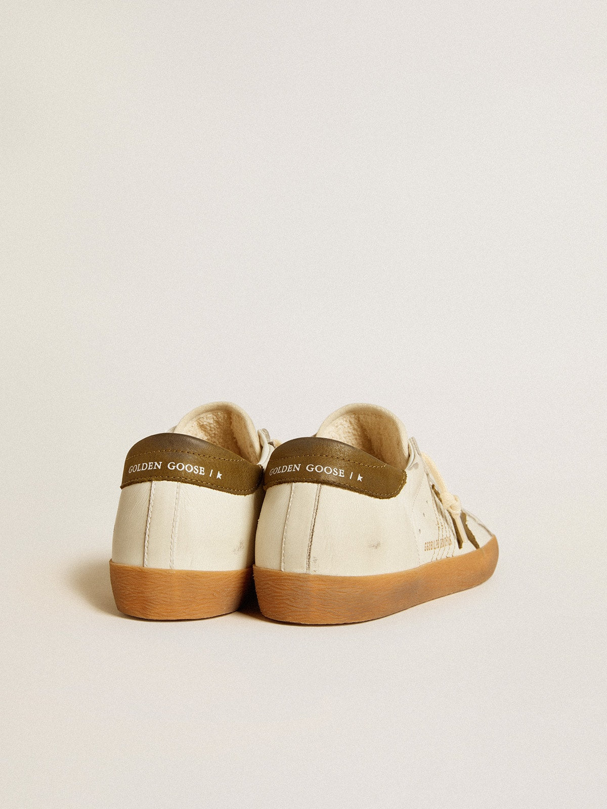 Women's Super-Star LTD with military green nubuck star and heel tab| Golden Goose