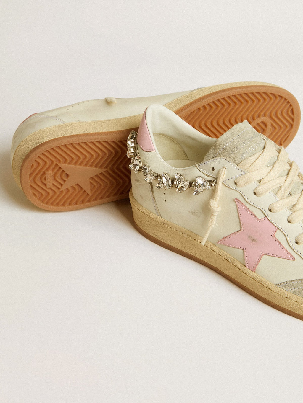 Women's Ball Star LTD with pink leather star and crystal decoration| Golden Goose