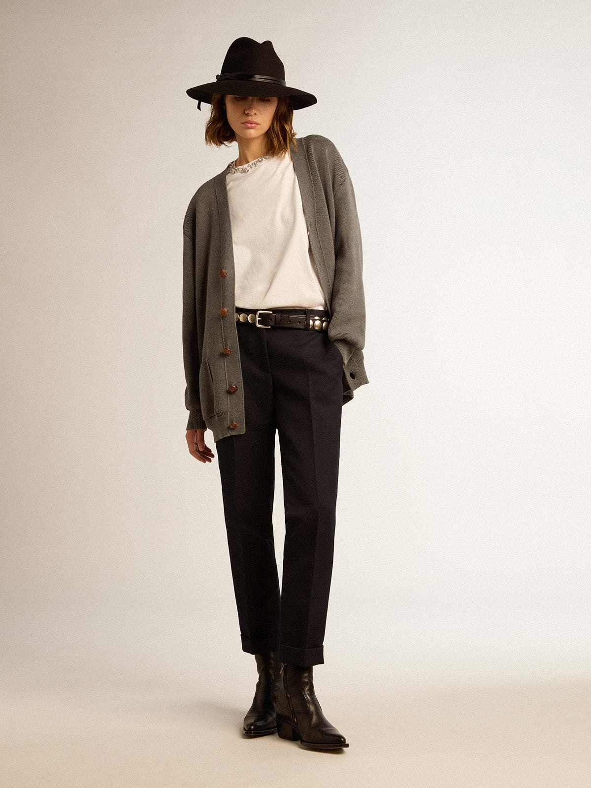 Women's wool cigarette pants| Golden Goose
