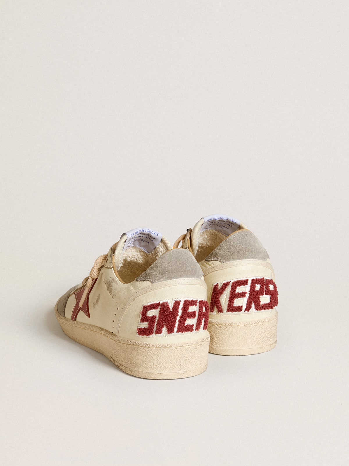Ball Star LTD in nappa with leather star and silver suede heel tab| Golden Goose