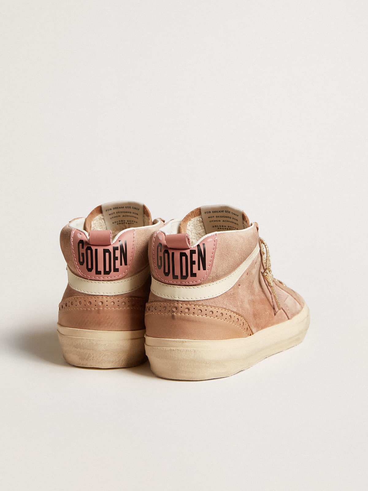 Women's Mid Star LTD in pink suede with pink lizard-print leather star| Golden Goose
