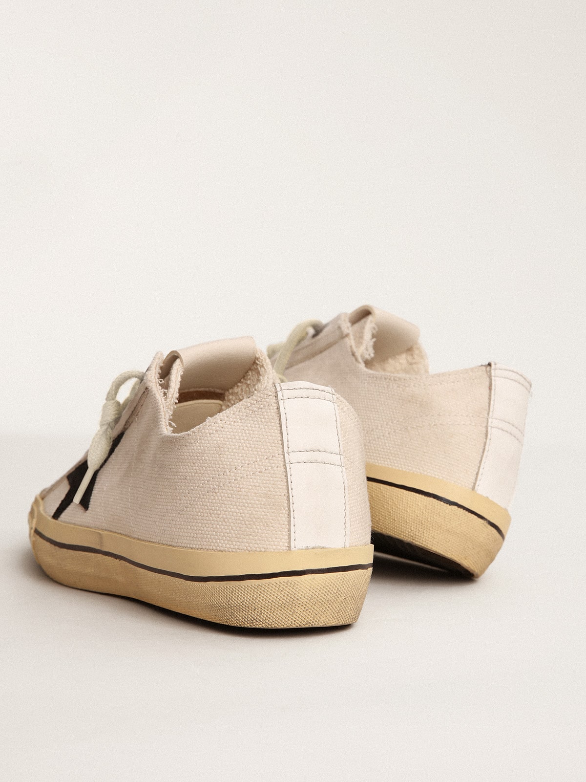 Men's V-Star LTD with black suede star and embroidered lettering| Golden Goose