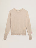 Women's sweater in light brown merino wool| Golden Goose