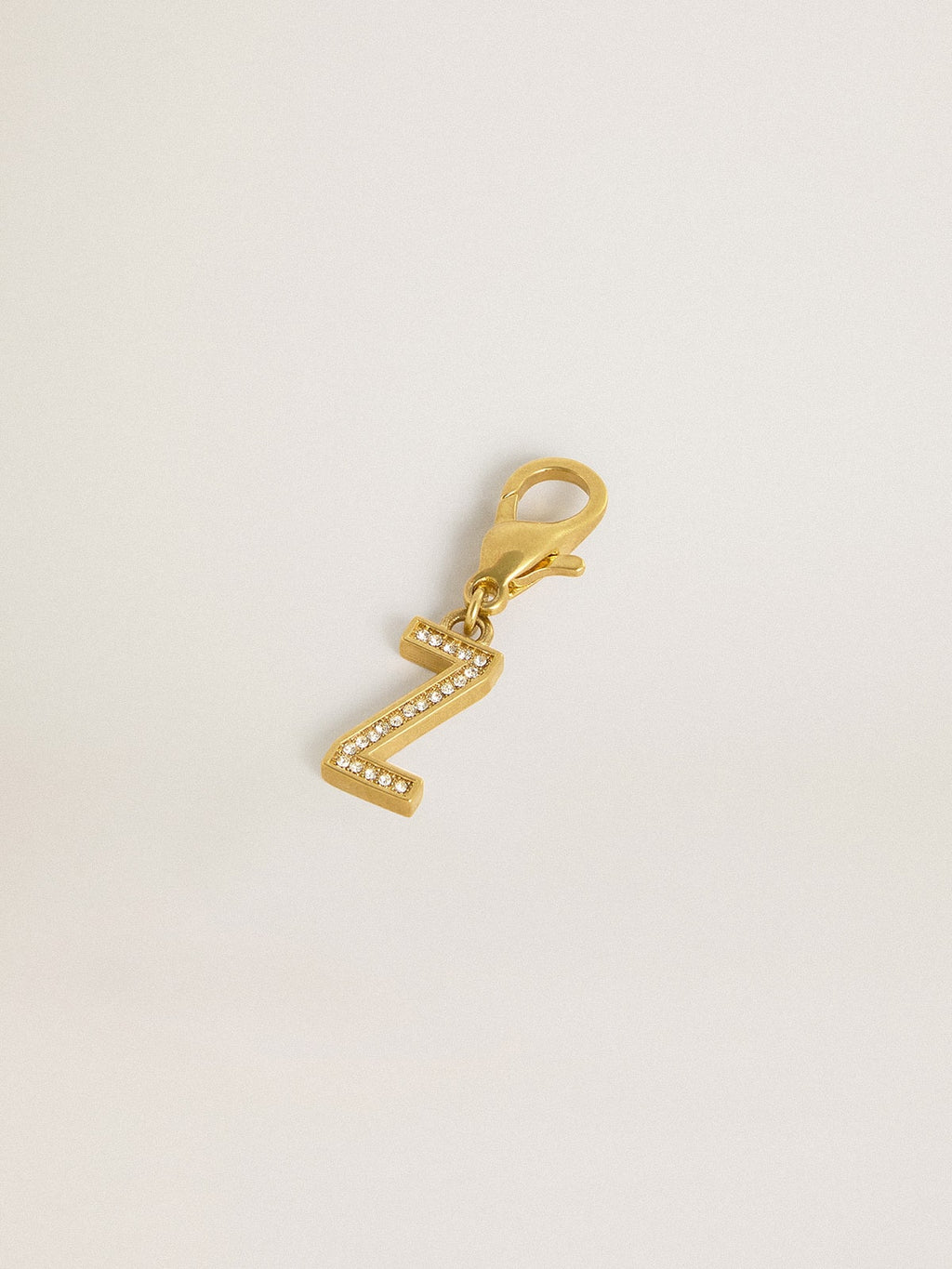 Letter Z charm in gold-colored brass with crystals| Golden Goose