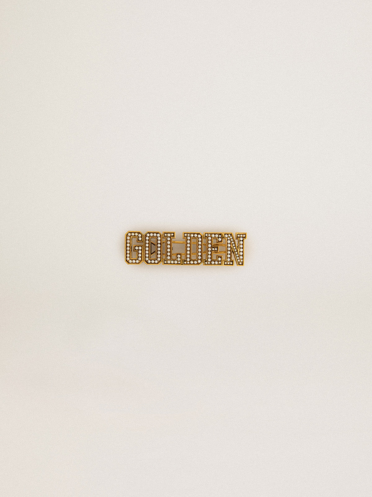 Golden lace tag in antique gold color with pearls| Golden Goose