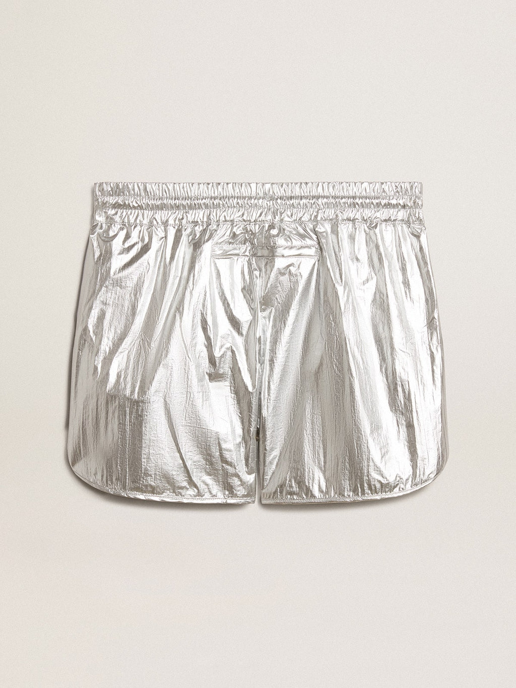 Men's running shorts in silver fabric| Golden Goose