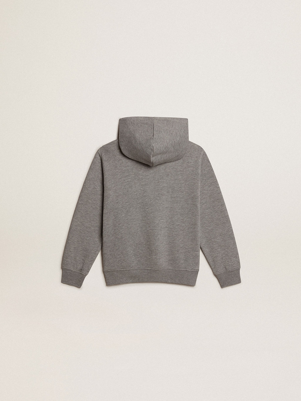 Boys' gray cotton hooded sweatshirt| Golden Goose