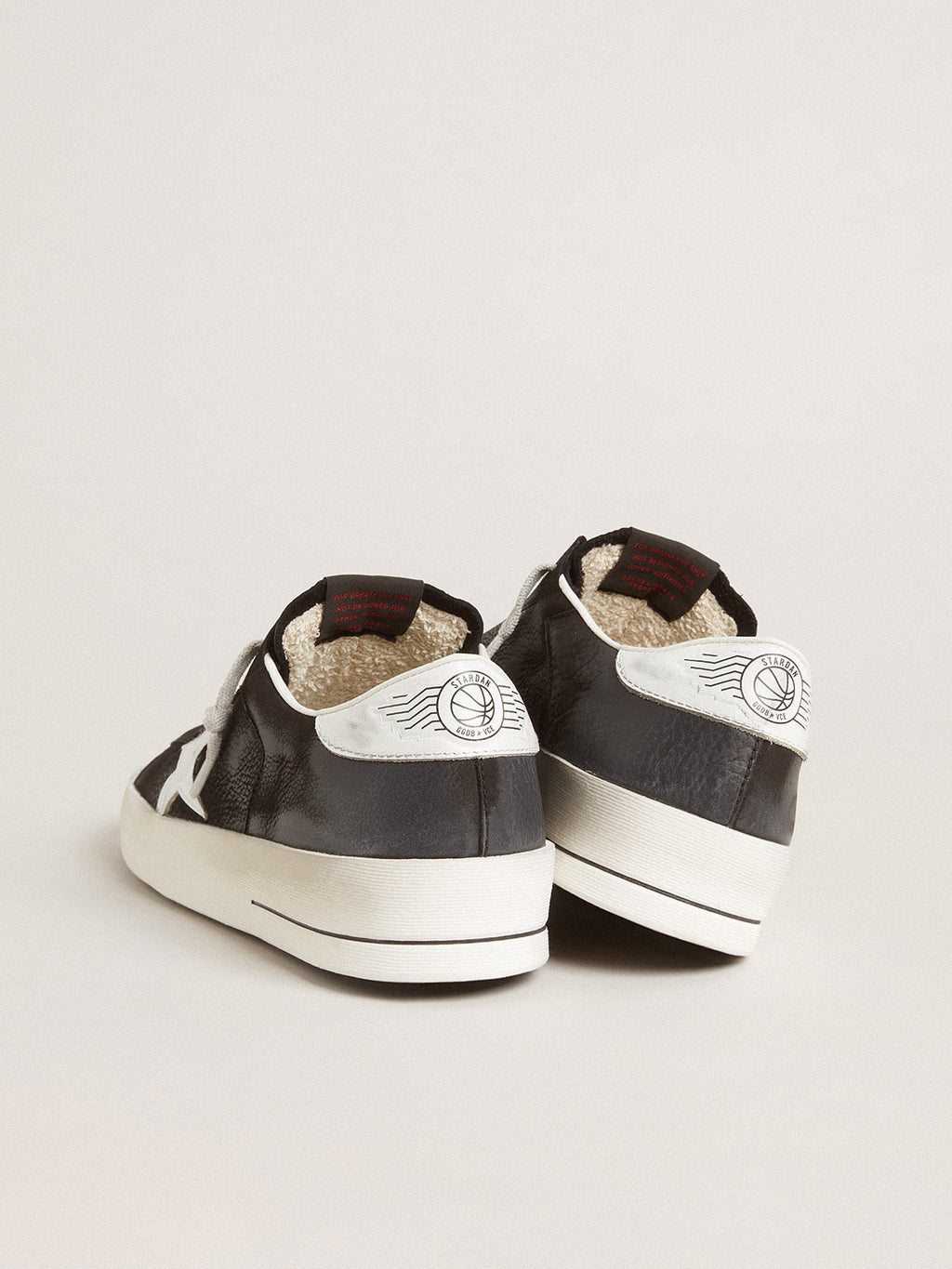 Stardan in black nubuck and mesh with gray leather star and heel tab| Golden Goose