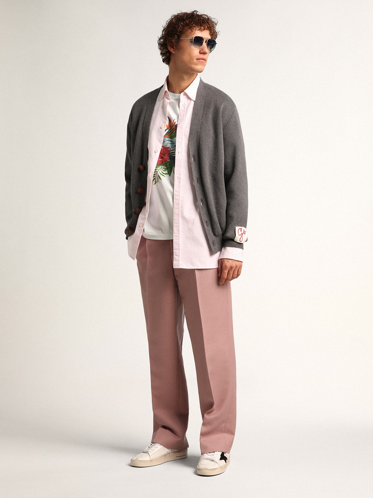 Men's Stardan in white mesh with black suede star| Golden Goose