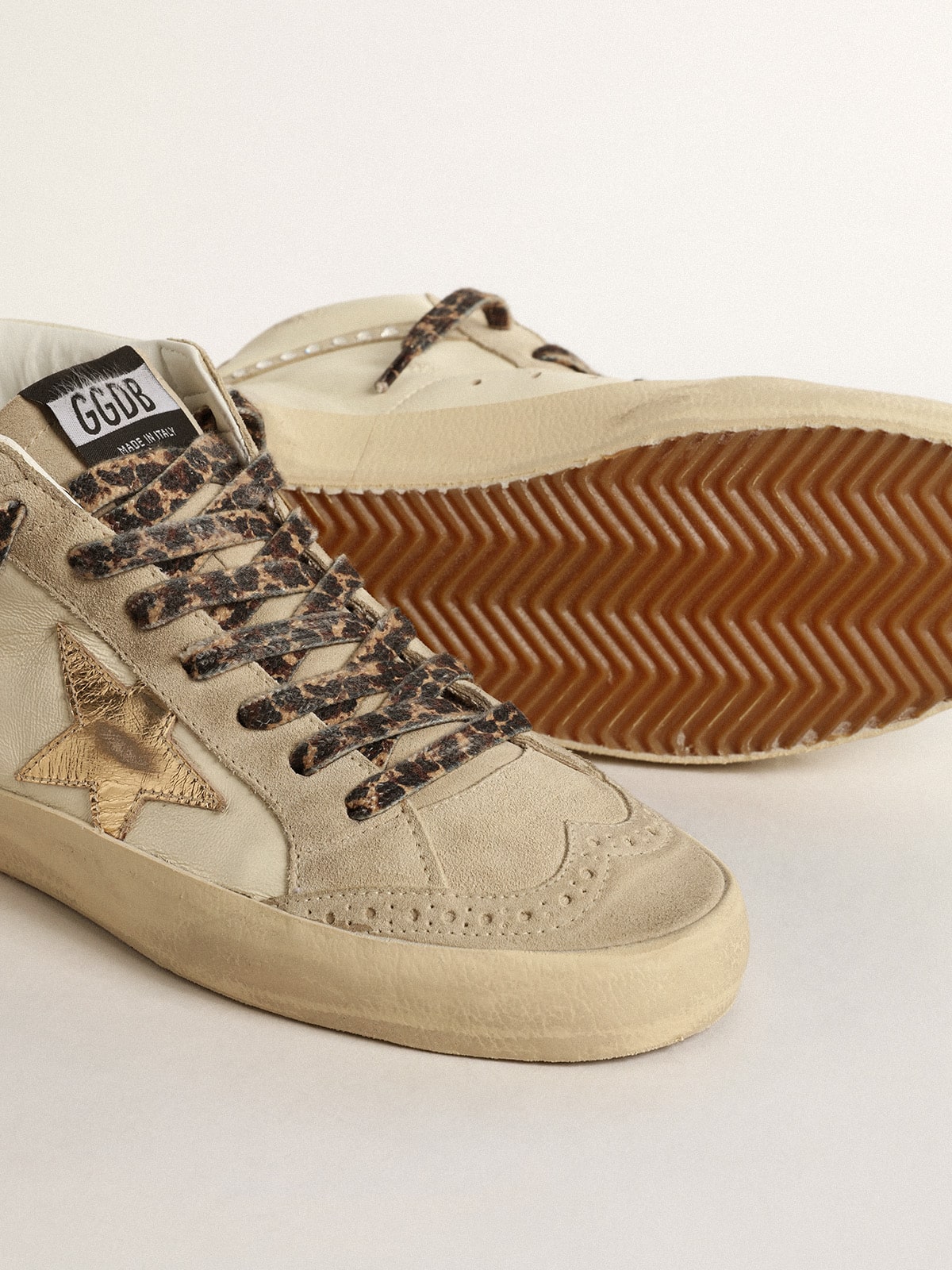 Mid Star with metallic leather star and Swarovski crystal flash| Golden Goose