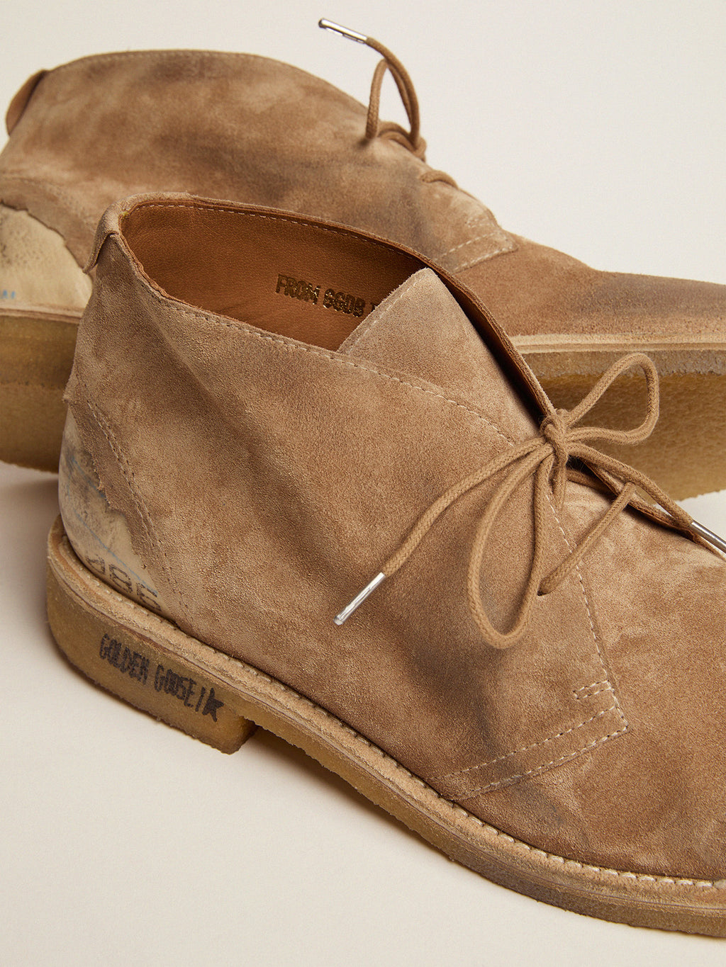 Noel ankle boots in caramel-colored suede| Golden Goose