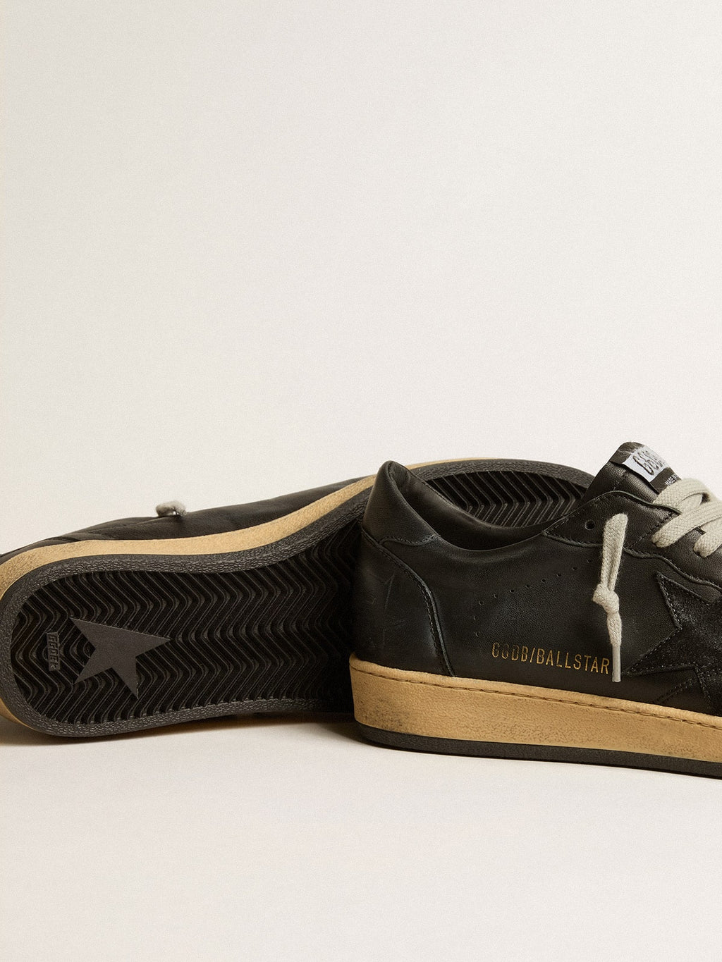 Men's Ball Star in black nappa with suede star and nappa heel tab| Golden Goose