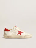 Men's Super-Star LTD in nappa leather with red star and heel tab| Golden Goose