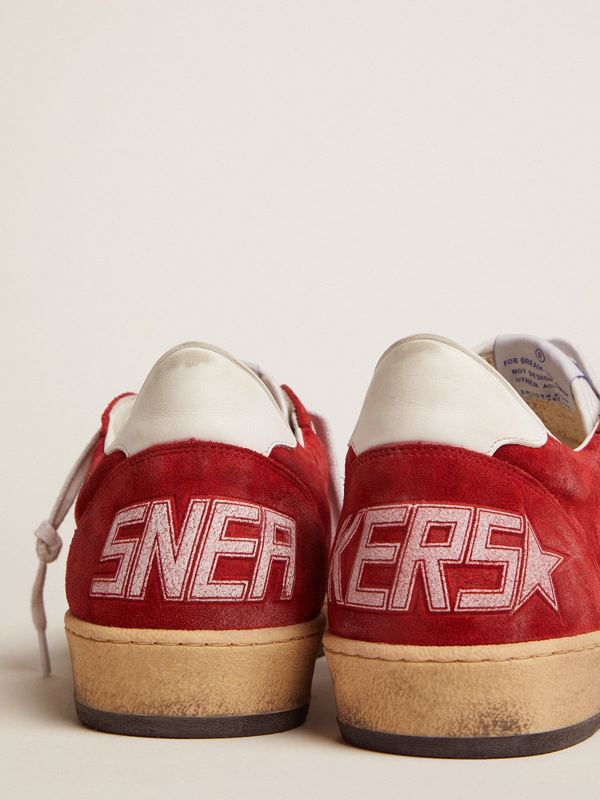Men's Ball Star in dark red suede with white star and heel tab| Golden Goose