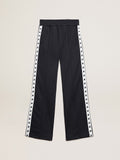 Dark blue joggers with white strip and contrasting stars| Golden Goose