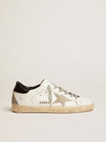 Women's Super-Star with black heel tab and metal stud lettering| Golden Goose