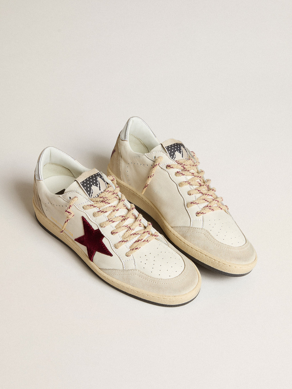 Women's Ball Star Mountain LTD in leather with burgundy velvet star| Golden Goose
