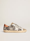 Women's Super-Star LTD in zebra print pony skin with white star| Golden Goose