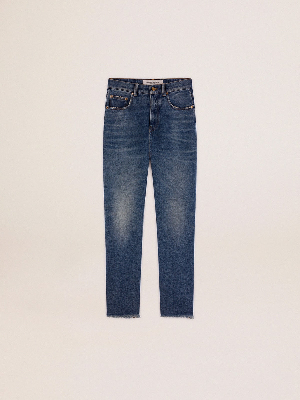 Women's cropped flared jeans with medium wash| Golden Goose