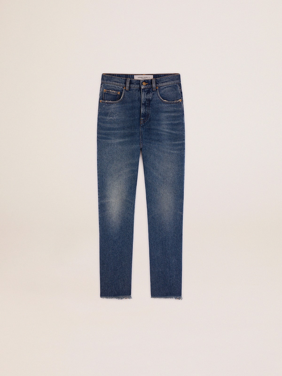 Women's cropped flared jeans with medium wash| Golden Goose