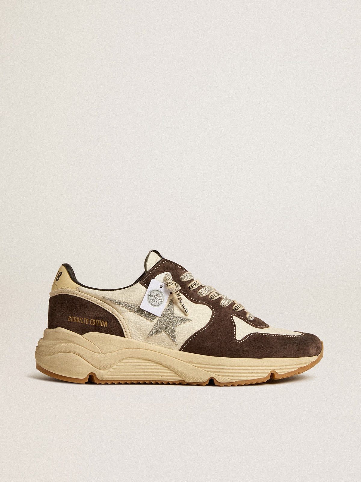 Running Sole LTD in nappa and brown suede with a Swarovski crystal star| Golden Goose