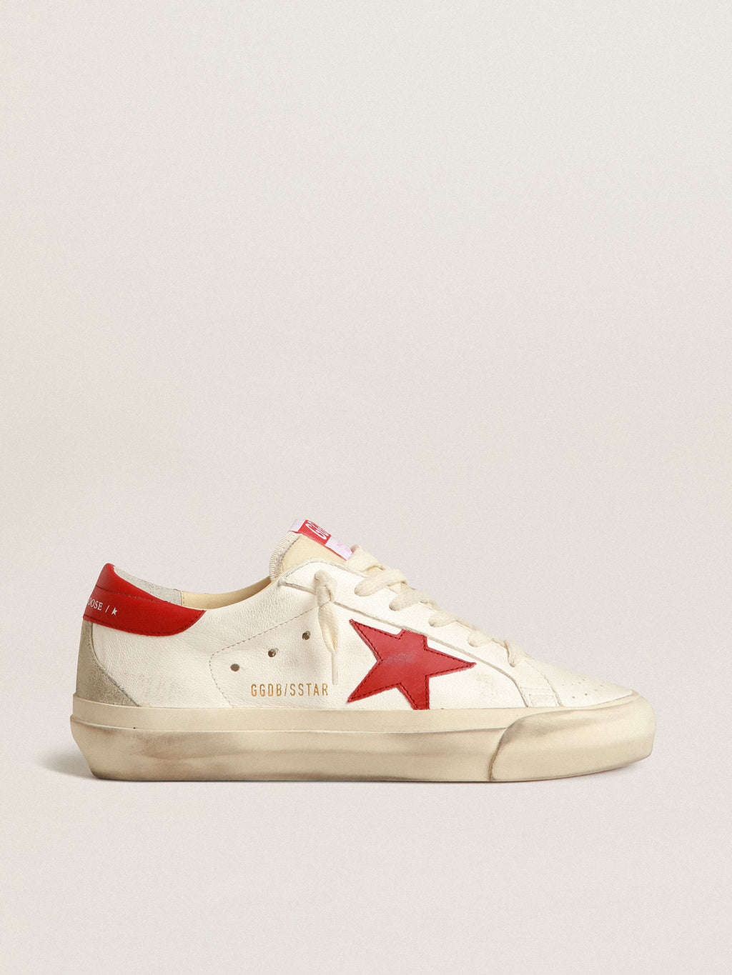 Women's Super-Star LTD in nappa with red star and heel tab| Golden Goose