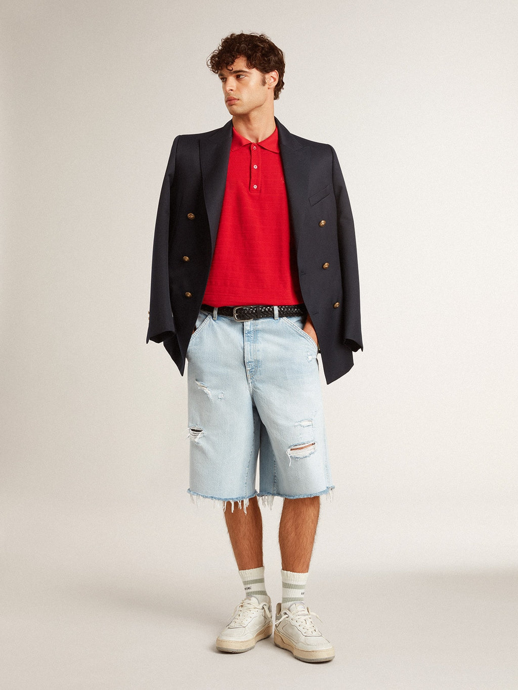 Men's Forty2 with grey star and white leather heel tab| Golden Goose
