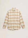 Pepper and dark sand slim-fit shirt| Golden Goose