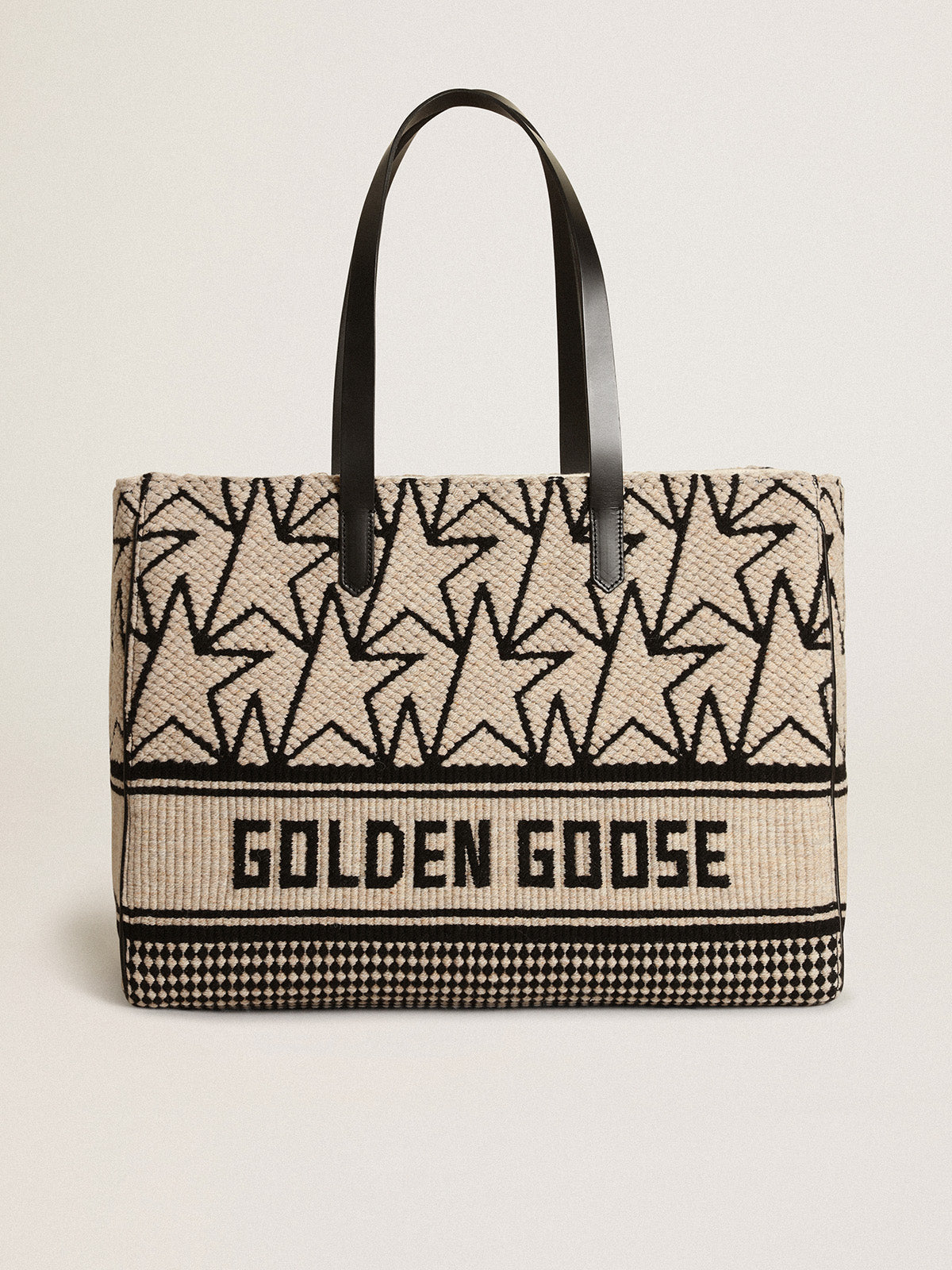 Women's California Bag East-West in milk-white jacquard wool| Golden Goose