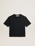 T-shirt in washed black with reverse logo on the back - Jersey Capsule| Golden Goose