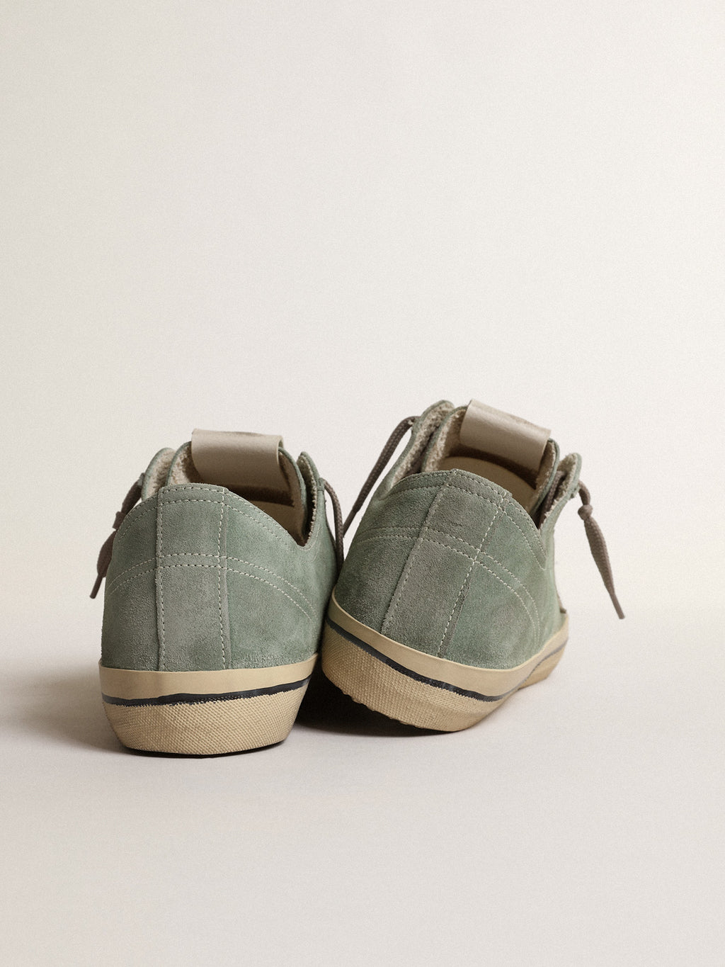 V-Star in military-green suede with a laminated leather star| Golden Goose