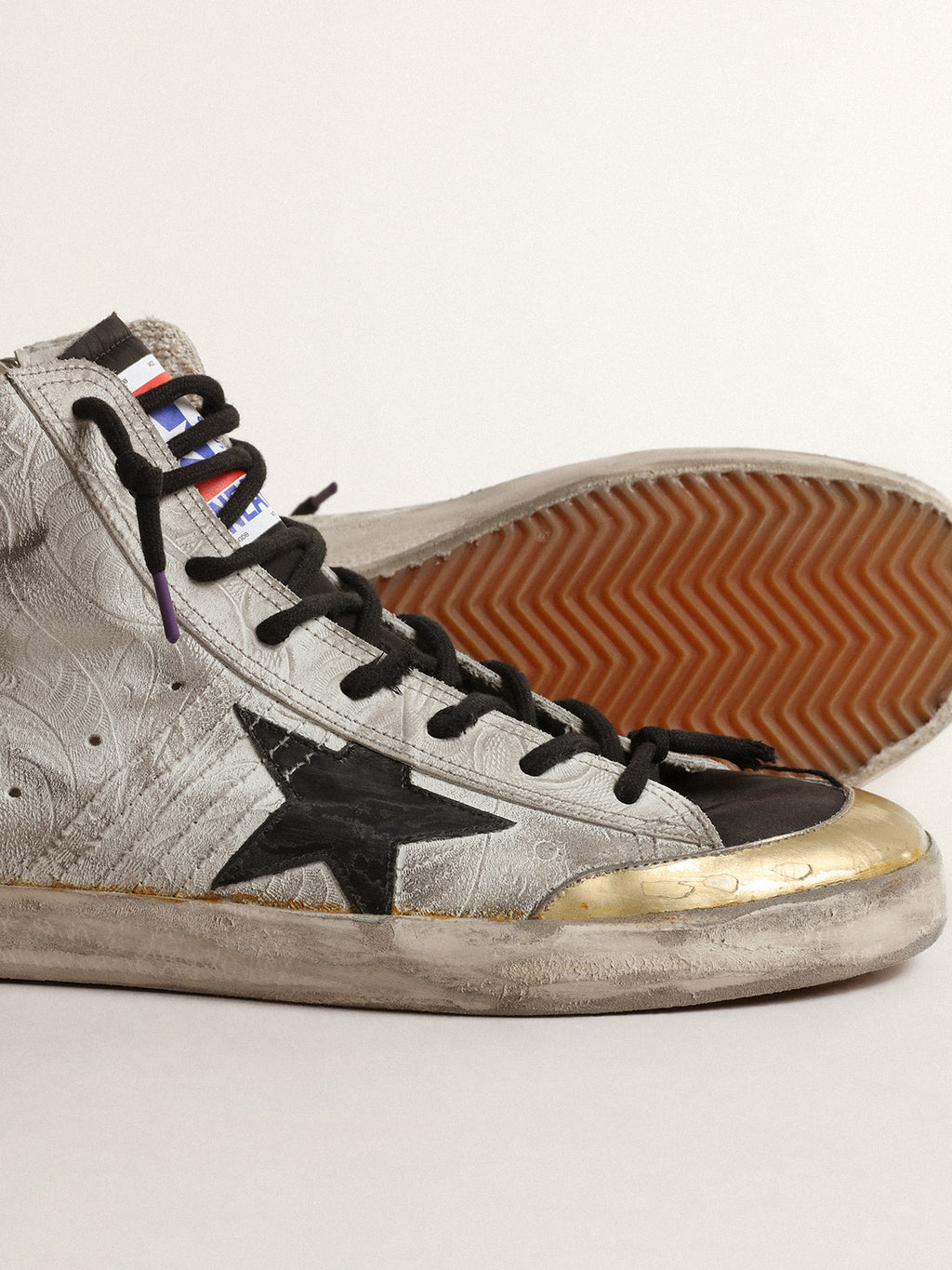 Men's Francy Penstar LAB with floral print and black star| Golden Goose