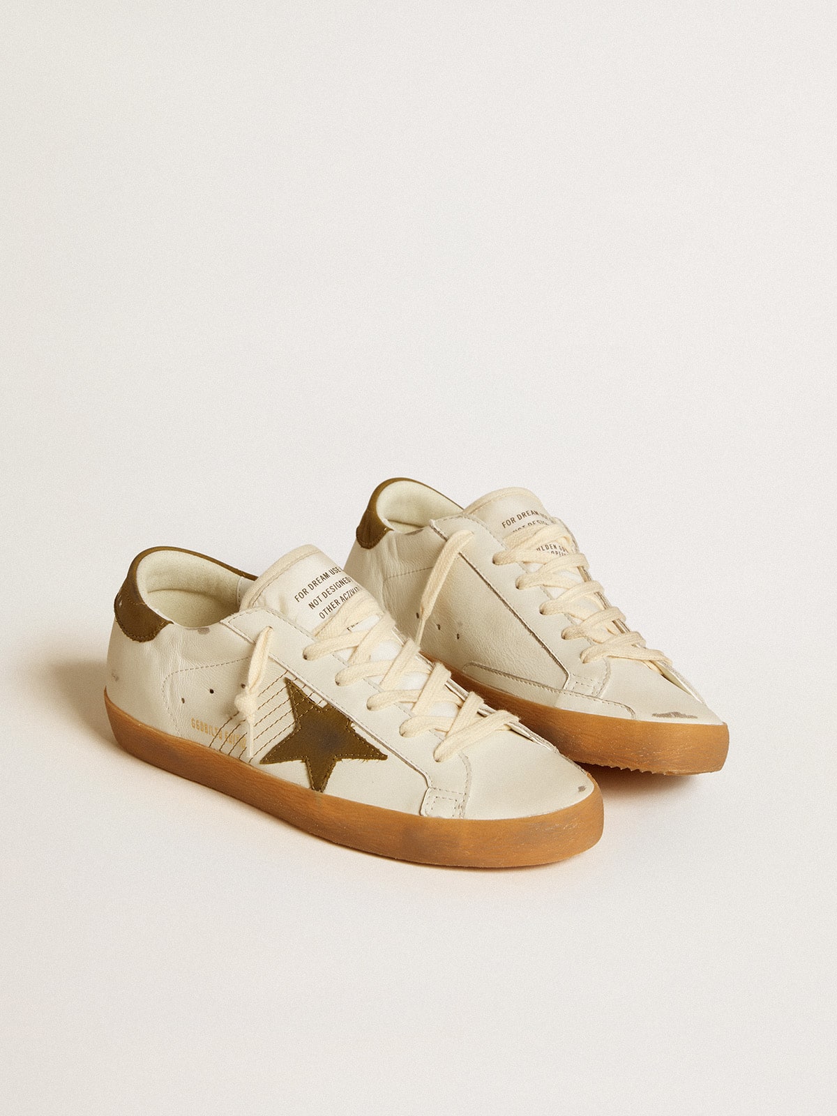 Women's Super-Star LTD with military green nubuck star and heel tab| Golden Goose