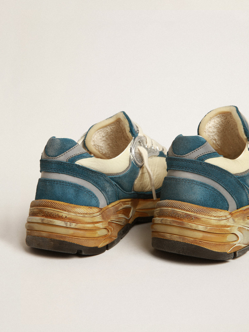 Women's Dad-Star in petrol-blue suede with white leather star| Golden Goose