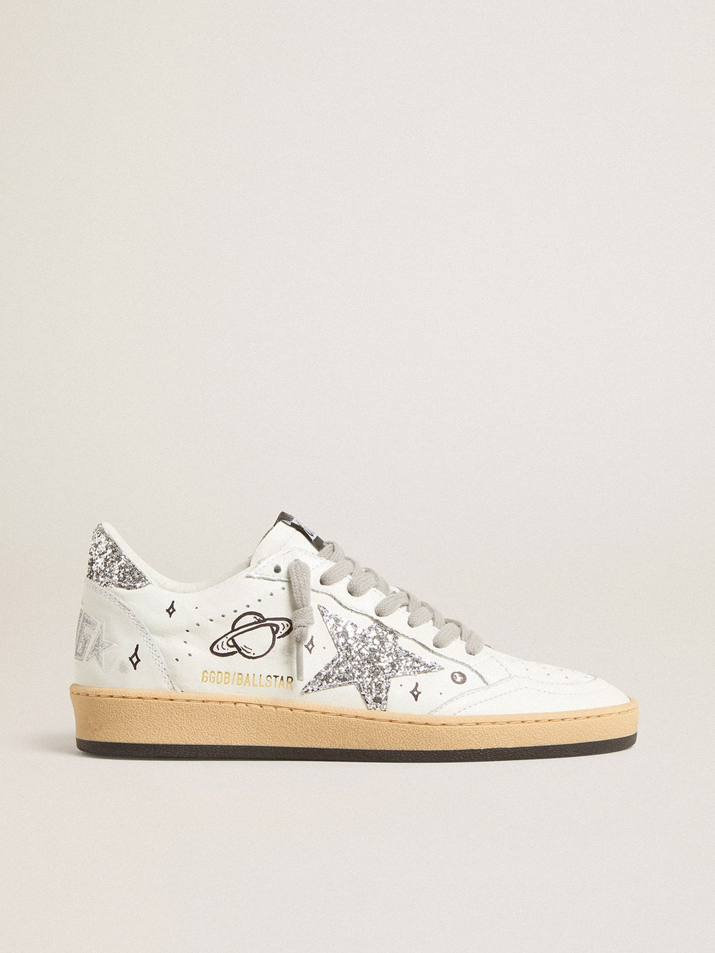 Men's Ball Star Wishes in nappa leather with glitter star and heel tab| Golden Goose