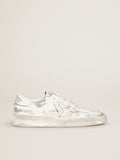 Stardan sneakers in white leather with lived-in treatment| Golden Goose