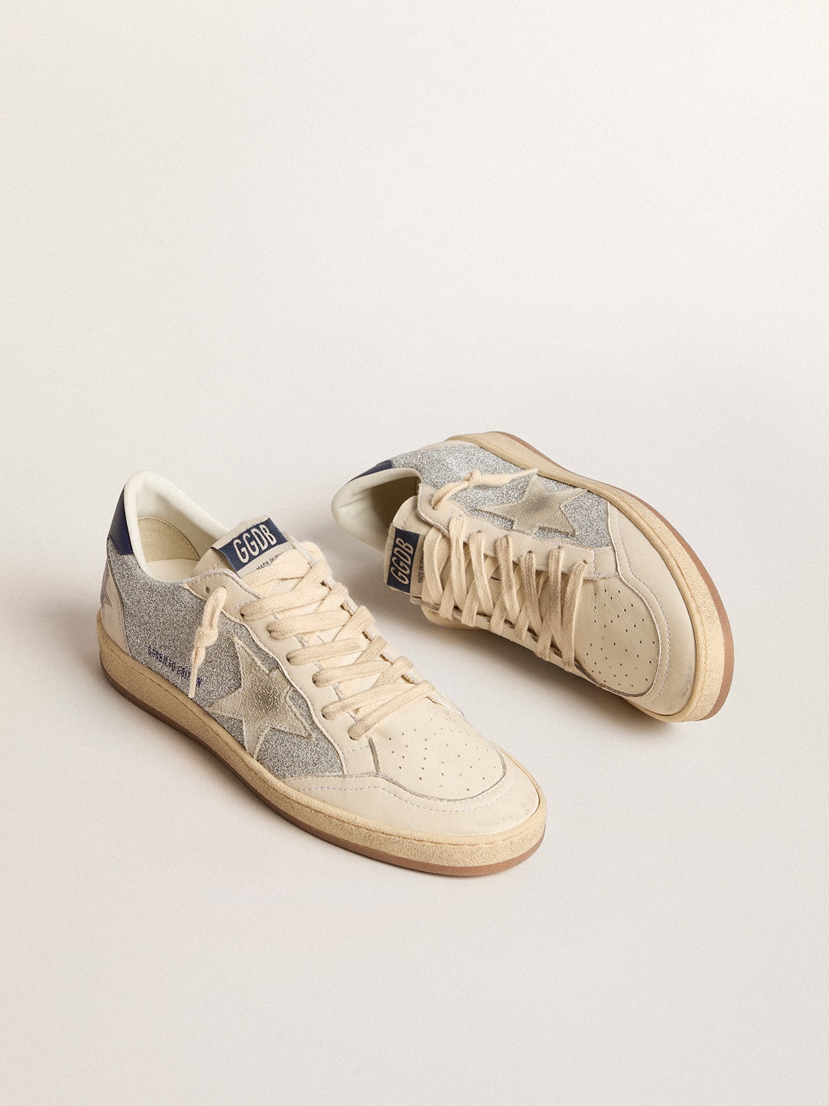 Women's Ball Star LTD in Swarovski crystals and leather with white suede star| Golden Goose
