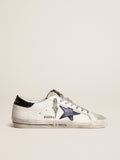 Super-Star with blue metallic leather star and black heel tab| Golden Goose