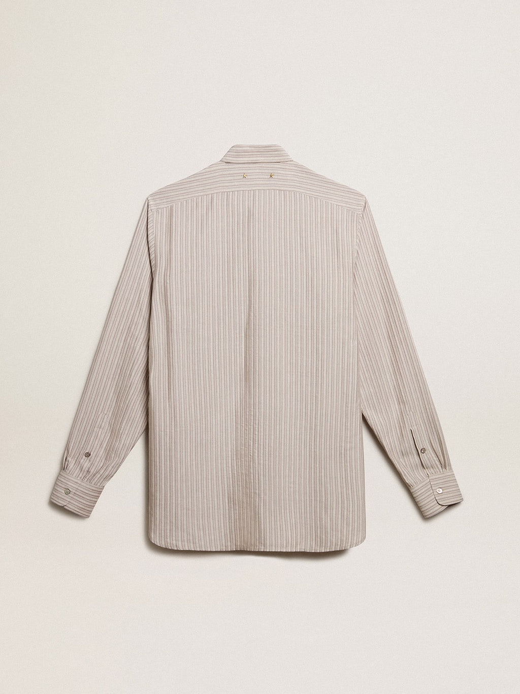 Men's viscose-blend linen shirt with striped pattern
