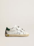 Old School Teen with metallic leather star and green heel tab| Golden Goose