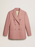 Double-breasted blazer in pink tailoring fabric| Golden Goose