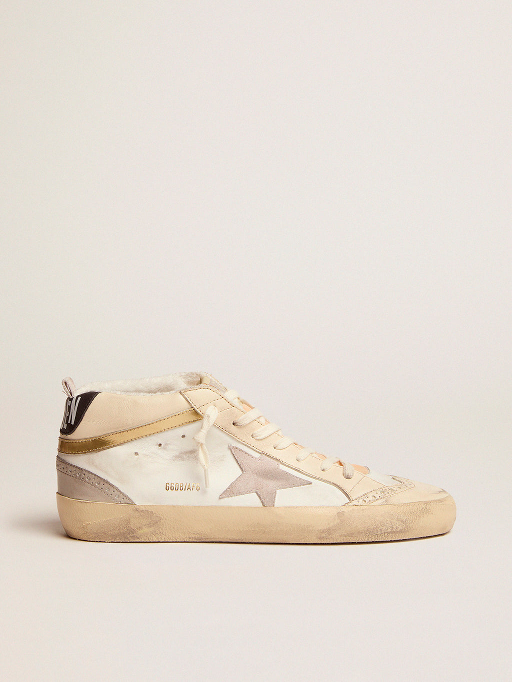 Men's Mid Star with light gray suede star and gold flash| Golden Goose
