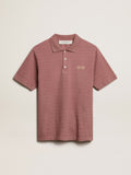 Taupe pink-colored cotton piquet polo shirt| Golden Goose