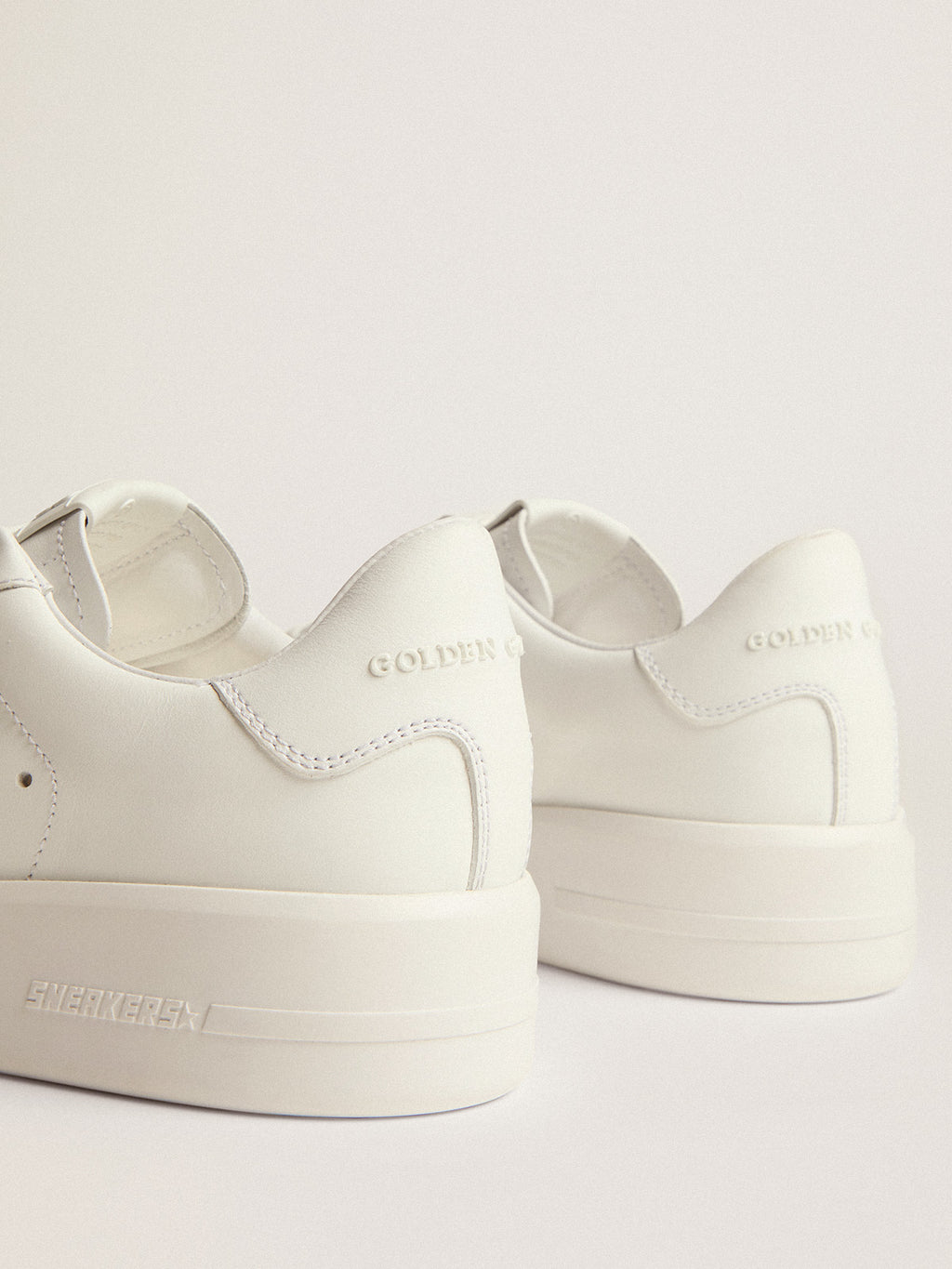 Women's Purestar in white leather with silver crystal star| Golden Goose