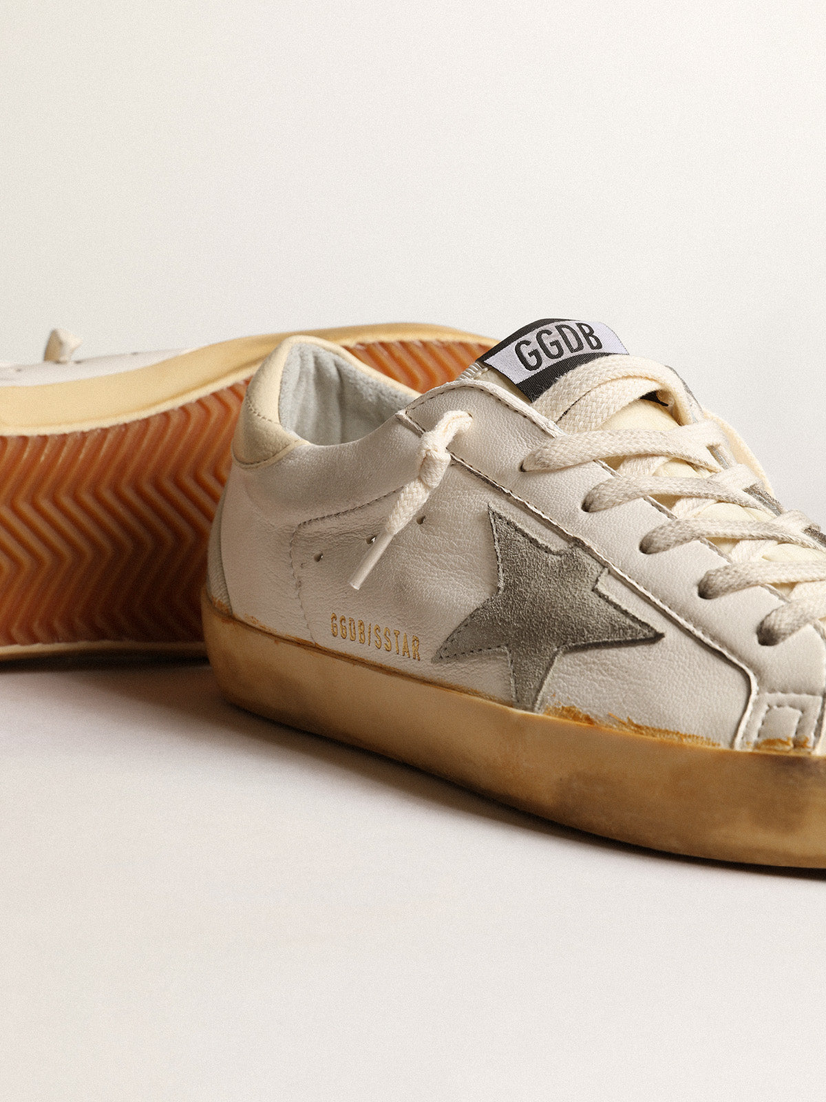 Super-Star LTD with ice-gray suede star and PVC heel tab| Golden Goose
