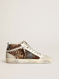 Women's Mid Star in leopard print pony skin with black star| Golden Goose